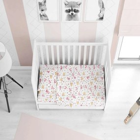 Σεντόνι Βρεφικό Με Λάστιχο Elephant 172 Pink DimCol Cradle 70x155cm 100% Βαμβάκι