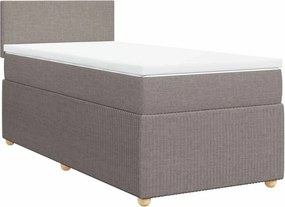 vidaXL Κρεβάτι Boxspring με Στρώμα Taupe 100 x 200 εκ. Υφασμάτινο