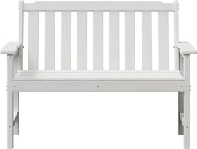 vidaXL Παγκάκι κήπου Λευκό 120 x 59 x 88 εκ. HDPE