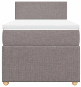 vidaXL Κρεβάτι Boxspring με Στρώμα Taupe 80x200 εκ. Υφασμάτινο