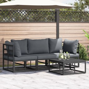 vidaXL Σετ Καναπέ Κήπου 4 pcs Μαύρο 70 x 70 x 32 εκ Αλουμίνιο