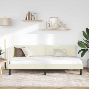 vidaXL Κρεβάτι Γωνίας Κρεμ 90 x 190 cm Βελούδο