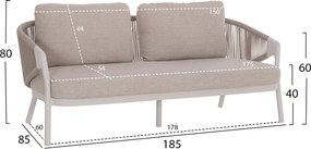 ΣΕΤ ΣΑΛΟΝΙ 5ΤΜΧ DRISCOLL ΗM6473.02 IVORY ΑΛΟΥΜΙΝΙΟ--ΜΠΕΖ ΣΧΟΙΝΙ & OLEFIN ΥΦΑΣΜΑ