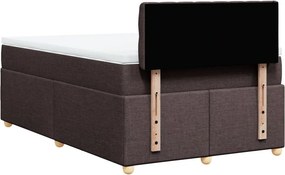 vidaXL Κρεβάτι Boxspring με Στρώμα Σκούρο Καφέ 120x200 εκ. Υφασμάτινο