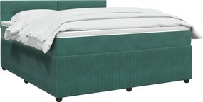 vidaXL Κρεβάτι box spring με στρώμα Σκούρο Πράσινο 140 x 190 cm