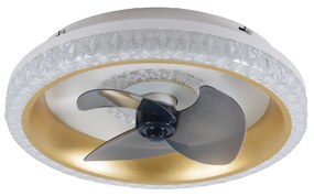 Ανεμιστήρας Οροφής με Φως,Τηλεχειριστήριο Ø50xY27cm 35W 3CCT LED Fan Light in Golden Color Superior 101000260