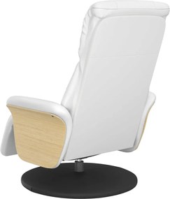 vidaXL Πολυθρόνα Ανακλινόμενη με Υποπόδιο Λευκή από Συνθετικό Δέρμα