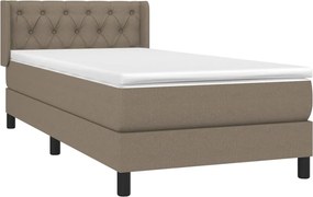 vidaXL Κρεβάτι Boxspring με Στρώμα Taupe 80x200 εκ. Υφασμάτινο