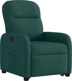 vidaXL Πολυθρόνα Ανακλινόμενη με Ανύψωση Σκούρο Πράσινη Υφασμάτινη