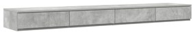 vidaXL Συρτάρια Κρεβατιού Γκρι Σκυρόδεμα 200x36,5x16,5 εκ. MDF