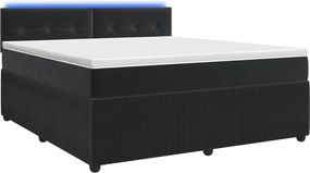 vidaXL Κρεβάτι box spring με στρώμα Μαύρο 140 x 200 cm Βελούδο