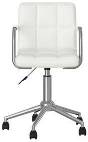 Καρέκλα Γραφείου Περιστρεφόμενη Λευκή από Συνθετικό Δέρμα - Λευκό