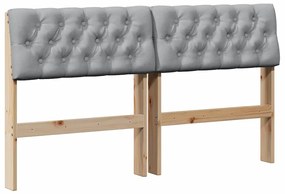 vidaXL Ταπετσαρισμένο κεφαλάρι Ανοιχτό γκρι 135 cm