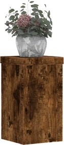 vidaXL Βάσεις Φυτών 2Τεμ. Καπνιστή Δρυς 10x10x18εκ. Επεξεργασμένο Ξύλο