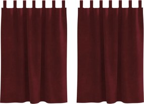 vidaXL Κουρτίνες συσκότισης 2 pcs Κόκκινο 140 x 140 cm Βελούδο