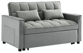 TEMPO Καναπές - Κρεβάτι, Με ανάκλιση πλάτης, Ύφασμα Velure Γκρι  140x95x80 - Κρεβάτι:120x178 cm [-Γκρι-] [-Ύφασμα-] Ε998,1