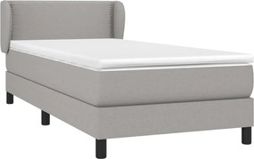 vidaXL Κρεβάτι Boxspring με Στρώμα Ανοιχτό Γκρι 80x200 εκ. Υφασμάτινο