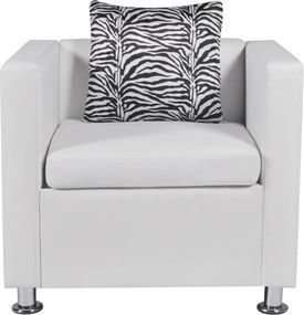 vidaXL Πολυθρόνα Λευκή από Συνθετικό Δέρμα
