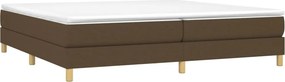 vidaXL Κρεβάτι Boxspring με Στρώμα Σκούρο Καφέ 200x200 εκ. Υφασμάτινο
