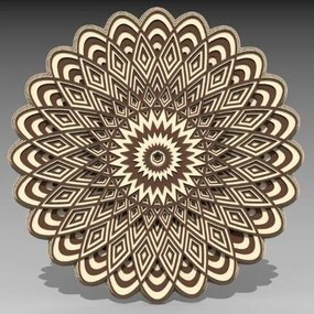 Intra απο ξύλο plywood 3mm-4mm πάχος - 3D Layered Mandala Δίασταση 30x30 cm Intraeaxys-6o3yljq7
