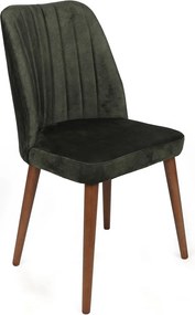 Καρέκλα 2τμχ Χακί / Καρυδιά ALFA 50x49x90