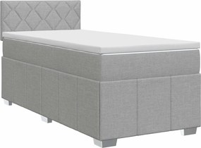 vidaXL Κρεβάτι box spring με στρώμα Ανοιχτό γκρι 100 x 200 cm Ύφασμα