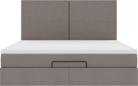 VidaXL Οθωμανικό κρεβάτι με στρώμα & LEDs Taupe 180x200cm ύφασμα