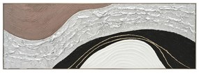 WALL PAINTING ABSTRACT  BEIGE PS FRAME-CANVAS- HANDMADE 152x4.5x52Hcm.