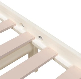 vidaXL Πλαίσιο Κρεβατιού Λευκό 200 x 200 εκ. από Μασίφ Ξύλο