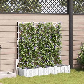 vidaXL Γλάστρα Κήπου 3 τμχ. Λευκό 120 x 40 x 125,5 εκ. PP
