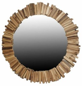 Τοίχο καθρέφτη DKD Home Decor Φυσικό Αρχεία καταγραφής Alpino 112 x 4 x 112 cm 125 x 4 x 125 cm 128 x 4 x 128 cm
