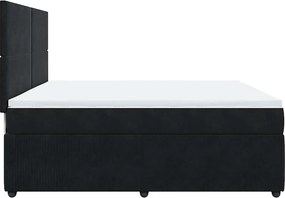 vidaXL Κρεβάτι Boxspring με Στρώμα Μαύρο 200x200 εκ. Βελούδινο