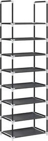 vidaXL Ράφι παπουτσιών 8-βαθμίδων μαύρο 44x28x145cm μη υφασμένο ύφασμα