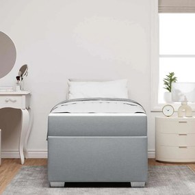 vidaXL Σκελετός Κρεβατιού Άλλο Ανοιχτό γκρι 100 x 200 cm ύφασμα