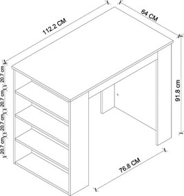 Τραπέζι μπαρ Toska Megapap χρώμα pine oak 112,2x64x91,8εκ.