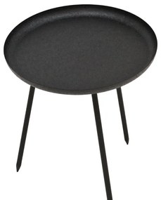 Βοηθητικό τραπέζι Flaz Inart μαύρο μέταλλο Φ36.5x40.5εκ