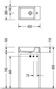 Νιπτήρας Serel Tetra 45