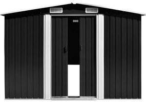 vidaXL Αποθήκη Κήπου Ανθρακί 257 x 489 x 181 εκ. από Μέταλλο