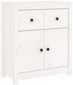 vidaXL Συρταριέρα Λευκή 70 x 35 x 80 εκ. από Μασίφ Ξύλο Πεύκου