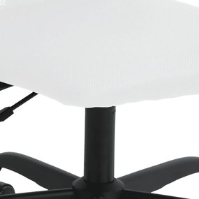vidaXL Καρέκλα Γραφείου Ρυθμ. Ύψος Λευκή Διχτυωτό Ύφασμα/Συνθ. Δέρμα