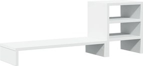 vidaXL Βάση Οθόνης με Organiser Γραφείου Λευκή από Επεξ. Ξύλο