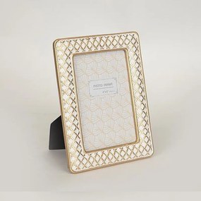 Κορνίζα Για Φωτογραφία 10x15cm 756-12010 14,5x19,5x1,5cm White-Gold Estheti Home Polyresin