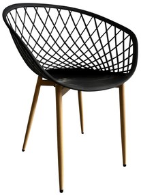 Καρέκλα Κήπου ArteLibre BALI Μαύρο/Φυσικό PP/Μέταλλο 62x42x82cm