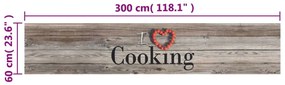 Χαλί Κουζίνας Πλενόμενο Γκρι Επιγρ. Cooking 60x300 εκ. Βελούδο - Πολύχρωμο