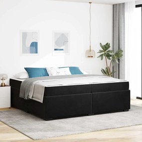 vidaXL Σκελετός Κρεβατιού με στρώμα Μαύρο 200 x 200 cm ύφασμα