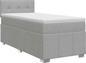 vidaXL Κρεβάτι box spring με στρώμα Ανοιχτό γκρι 80 x 200 cm Ύφασμα