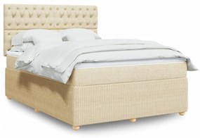 vidaXL Κρεβάτι Boxspring με Στρώμα Κρεμ 140x190 εκ. Υφασμάτινο