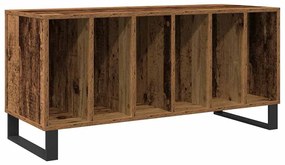 vidaXL Ντουλάπι δίσκων βινυλίου με ράφι Παλαιό ξύλο 100 x 38 x 48 εκ.