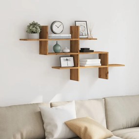 vidaXL Ραφιέρα Τοίχου Αρτισιανή Δρυς 124,5x18x60,5 εκ. Επεξ. Ξύλο