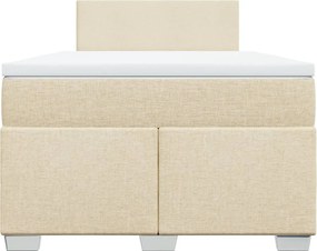 vidaXL Κρεβάτι Boxspring με Στρώμα Κρεμ 120x190 εκ. Υφασμάτινο